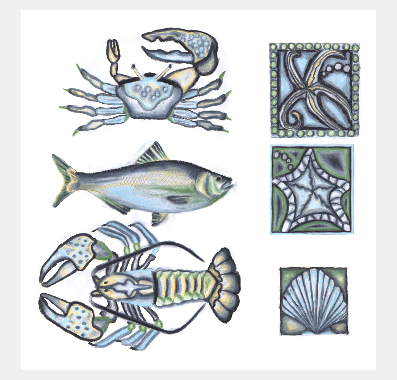Illustrations à la craie grasse
